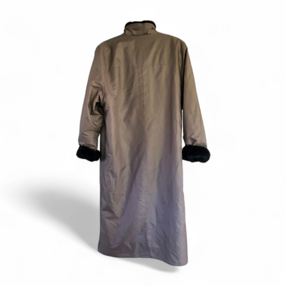 Vintage Claude Havrey Tan Nylon Faux Fur Liner Coat. XL. - Picture 4 of 14